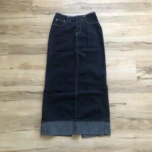 Vintage Manager Dark Blue Pencil Skirt High Back Slit